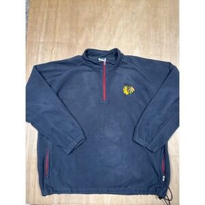 Chicago Blackhawks Fleece Pullover Jacket Men's Size Large‎ Quarter Zip